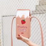 Strawberry Banana Milk Cute Drink Box Woman Crossbody Shoulder Bag Coin Purse - Image 13