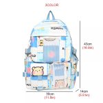 DIFA Cute Bear Cartoon printing Large Capacity Teenager High School Backpack Travel Backpack - Image 8