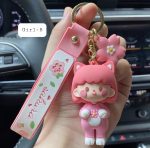 Pink Sakura Anime Girl Kawaii Backpack Pendant Car Keychain - Image 10