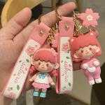 Pink Sakura Anime Girl Kawaii Backpack Pendant Car Keychain - Image 14