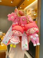 Pink Sakura Anime Girl Kawaii Backpack Pendant Car Keychain - Image 4