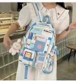 DIFA Cute Bear Cartoon printing Large Capacity Teenager High School Backpack Travel Backpack - Image 4