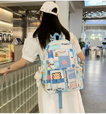 DIFA Cute Bear Cartoon printing Large Capacity Teenager High School Backpack Travel Backpack - Image 18