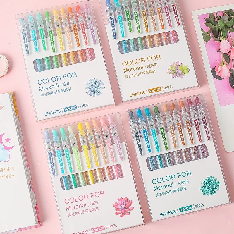 -21251968261894359769 9pcs Morandi Colored 0.5mm Gel pen - Image 1