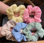8pcs Solid Color Cute Scrunchies Hairband - Image 7