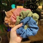 8pcs Solid Color Cute Scrunchies Hairband - Image 2
