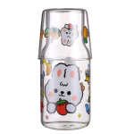 Bunny Bear Glass Bottle with Cup - Image 6
