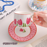 Cute Tulip Coffee Cup Aesthetic female mug - Image 2