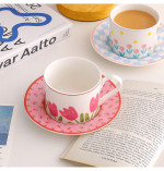 Cute Tulip Coffee Cup Aesthetic female mug - Image 6
