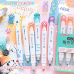6pcs Kawaii Cat Paw Double Head 12Colors Fluorescent Soft Color Highlighters School Office Supplies - Image 9