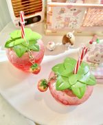 500ml Summer Cute Strawberry Straw Water Bottle Milk Coffee Straw Cup for Home waterbottle with strawwater bottle for girls - Image 11