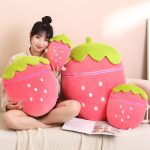 Cute Bunny Hiding in Strawberry Plush pillow best gift ideas - Image 3