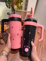 1250ml BlackPink Huge Hug Bucket Girly tumbler sippy Stainless Steel Cup portable travel drink mug with straw - Image 4