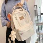 Capacious Double Zipper Korean Minimal Backpack Unisex Travel Backpack
