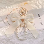 Pearl Chain Large Bow Keychain - Image 3