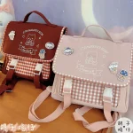 Japanese Harajuku cute soft girl small Female Backpack retro JK uniform bag - Image 2