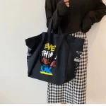 Korean Printed Shoulder Bags for Women Canvas Bag Ladies Fashion Handbag Trend Brand Female Tote Bag - Image 8