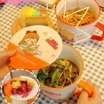 Ceramic cute Japanese style instant noodle bowl with cover can be microwaved - Image 5