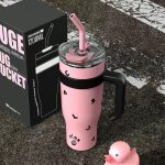 1250ml BlackPink Huge Hug Bucket Girly tumbler sippy Stainless Steel Cup portable travel drink mug with straw - Image 16