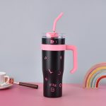 1250ml BlackPink Huge Hug Bucket Girly tumbler sippy Stainless Steel Cup portable travel drink mug with straw - Image 18