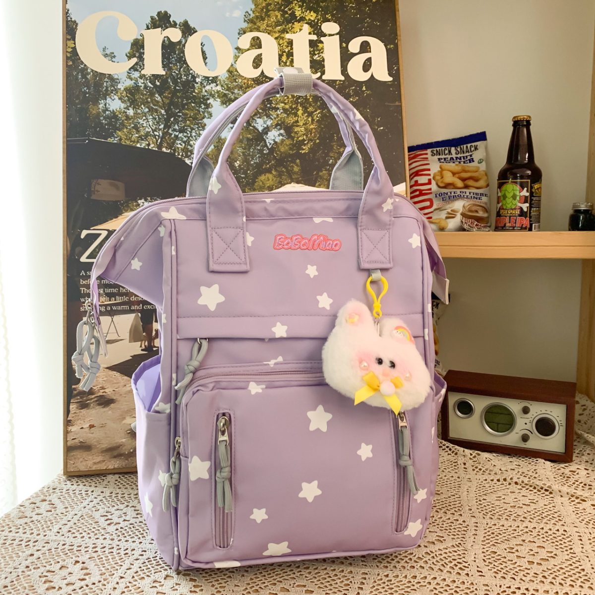 Japanese female high-looking Star girl high schoolbag Korean version portable shoulder bag travel backpack - Image 19