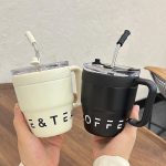 480ml Coffee & Tea Cup with Straw Lid Stainless Steel Thermos Mug for Hot Cold Drinks Water Tea Milk Office Outdoor Portable Cup Travel Bottle - Image 8