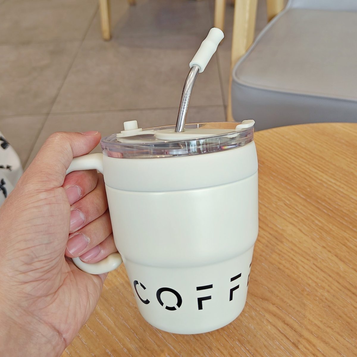 480ml Coffee & Tea Cup with Straw Lid Stainless Steel Thermos Mug for Hot Cold Drinks Water Tea Milk Office Outdoor Portable Cup Travel Bottle - Image 20