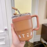 480ml Coffee & Tea Cup with Straw Lid Stainless Steel Thermos Mug for Hot Cold Drinks Water Tea Milk Office Outdoor Portable Cup Travel Bottle - Image 23