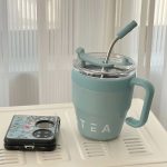 480ml Coffee & Tea Cup with Straw Lid Stainless Steel Thermos Mug for Hot Cold Drinks Water Tea Milk Office Outdoor Portable Cup Travel Bottle - Image 6