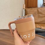 480ml Coffee & Tea Cup with Straw Lid Stainless Steel Thermos Mug for Hot Cold Drinks Water Tea Milk Office Outdoor Portable Cup Travel Bottle - Image 16