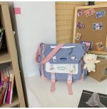 Japanese Cute Sweet Bump Color Capacious Tutoring Shoulder Bag - Image 21