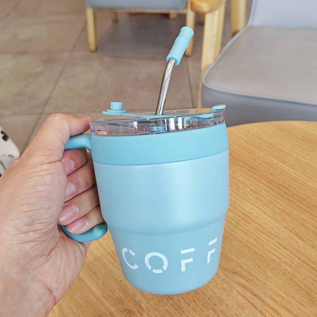 480ml Coffee & Tea Cup with Straw Lid Stainless Steel Thermos Mug for Hot Cold Drinks Water Tea Milk Office Outdoor Portable Cup Travel Bottle - Image 21