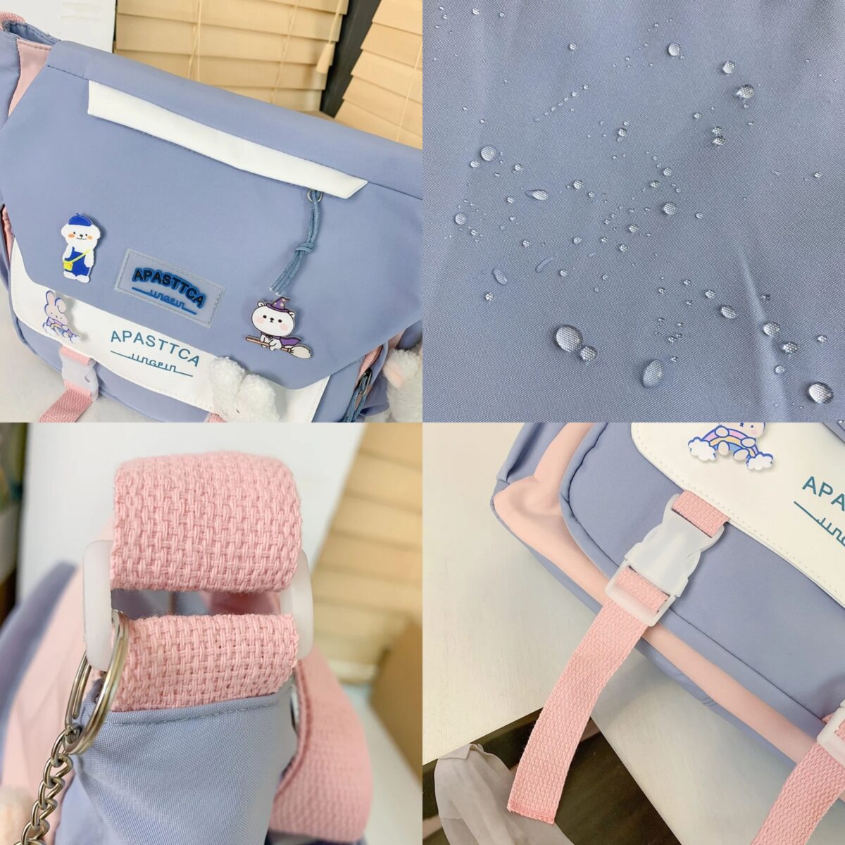 Japanese Cute Sweet Bump Color Capacious Tutoring Shoulder Bag - Image 6