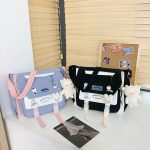Japanese Cute Sweet Bump Color Capacious Tutoring Shoulder Bag - Image 2