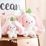 Cute Rabbit in Strawberry Little Buddy Stuffed Plush Cuddly Bunny Plushie - Image 2