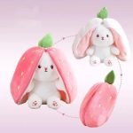 Cute Rabbit in Strawberry Little Buddy Stuffed Plush Cuddly Bunny Plushie - Image 3