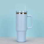 1200ml 40oz Stainless Steel Girly Tumbler with Handle and Lid Summer drinkware Office Travel  Drinking Cup - Image 5