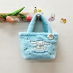 Sanrio Kawaii Plush Bag Hello Kitty Kuromi Lazy Girl Plushie Handbag Melody Cinnamoroll Cartoon Stuffed Tote Bag Birthday Gifts For Girls - Image 5