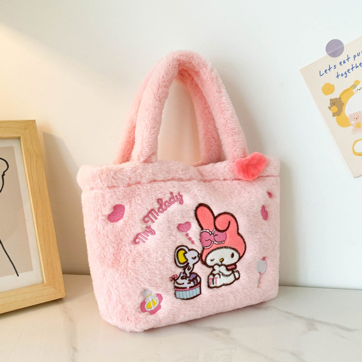 Sanrio Kawaii Plush Bag Hello Kitty Kuromi Lazy Girl Plushie Handbag Melody Cinnamoroll Cartoon Stuffed Tote Bag Birthday Gifts For Girls - Image 15