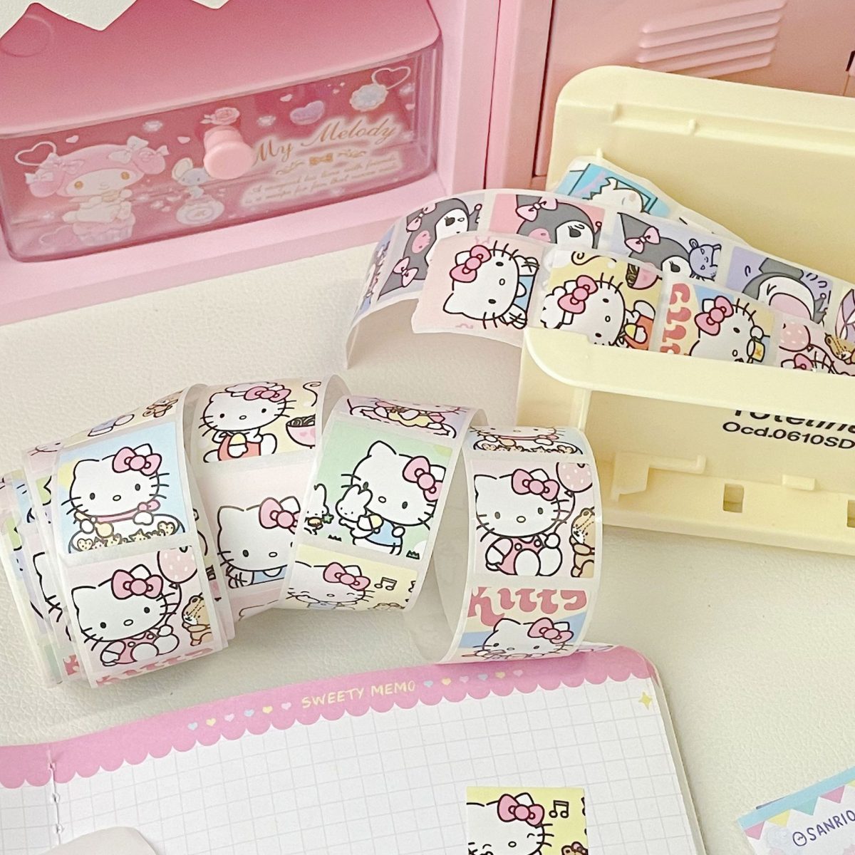 Sanrio Mood Kitty Kuromi Cinnamoroll Pocha Sticker Journal Deco Label Stickers - Image 3