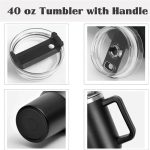 1200ml 40oz Stainless Steel Girly Tumbler with Handle and Lid Summer drinkware Office Travel  Drinking Cup - Image 10