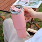 1200ml 40oz Stainless Steel Girly Tumbler with Handle and Lid Summer drinkware Office Travel  Drinking Cup - Image 8