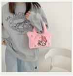Sanrio Kawaii Plush Bag Hello Kitty Kuromi Lazy Girl Plushie Handbag Melody Cinnamoroll Cartoon Stuffed Tote Bag Birthday Gifts For Girls - Image 7