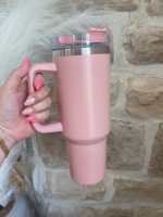 1200ml 40oz Stainless Steel Girly Tumbler with Handle and Lid Summer drinkware Office Travel  Drinking Cup - Image 19