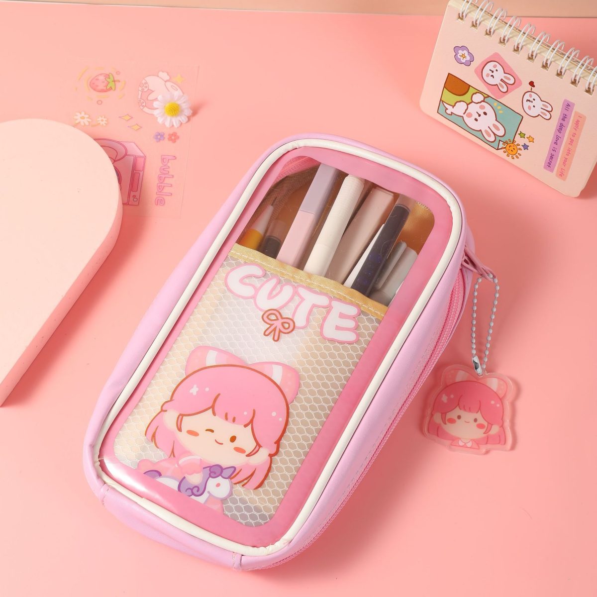 Kawaii Japanese Style multi-layered Stationery Supplies Pencil Case Pouch - Image 4