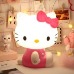 HelloKitty 3D LED Night Lamp Touch Plug-in Baby Feeding Home Bedroom Dreamy Eye-care Sleeping Lamp Bedside Room Decor