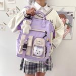 Kawaii Preppy style japanese Backpack cute laptop bookbag travel camping backpack - Image 5
