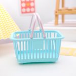 Kawaii Plastic Basket Organizer Portable mini Shopping Basket Stationery cosmetics storage Organizer - Image 17