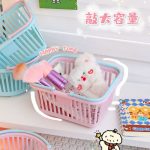 Kawaii Plastic Basket Organizer Portable mini Shopping Basket Stationery cosmetics storage Organizer - Image 11