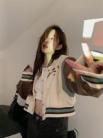 Cropped Baseball Jackets Women Harajuku Oversized Bomber Coat Streetwear Korean Leather Sleeve Casual Short Outerwear - Image 11